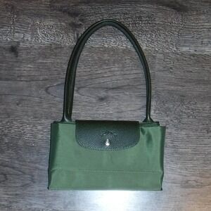 Longchamp Green Nylon Shoulder Bag Handbag Purse Everyday Carry